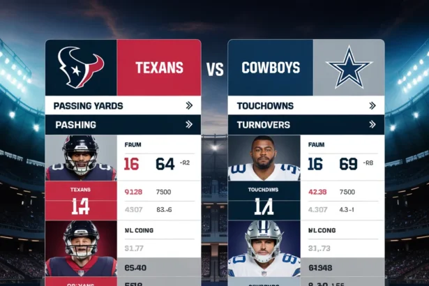 houston texans vs dallas cowboys match player stats