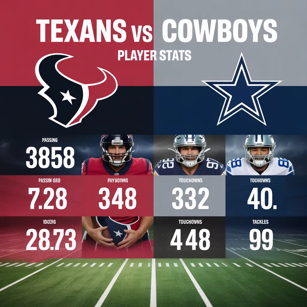 houston texans vs dallas cowboys match player stats